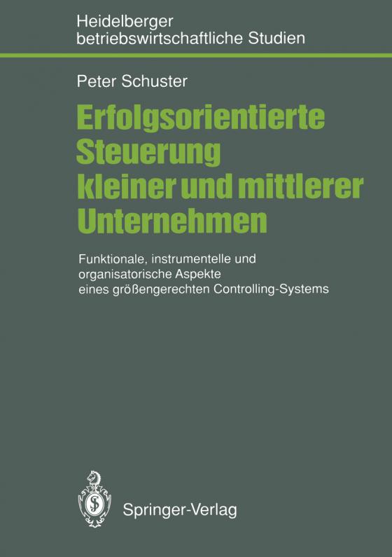 Cover-Bild Erfolgsorientierte Steuerung kleiner und mittlerer Unternehmen