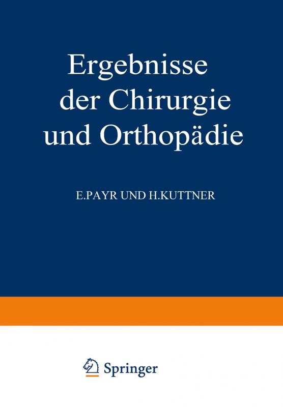 Cover-Bild Ergebnisse der Chirurgie und Orthopädie