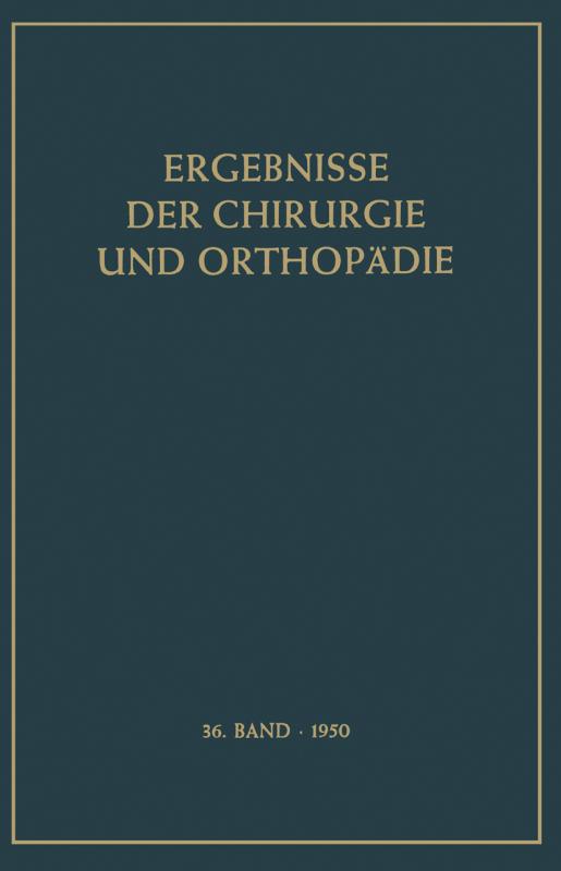 Cover-Bild Ergebnisse der Chirurgie und Orthopädie