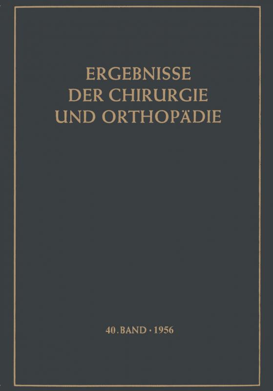 Cover-Bild Ergebnisse der Chirurgie und Orthopädie