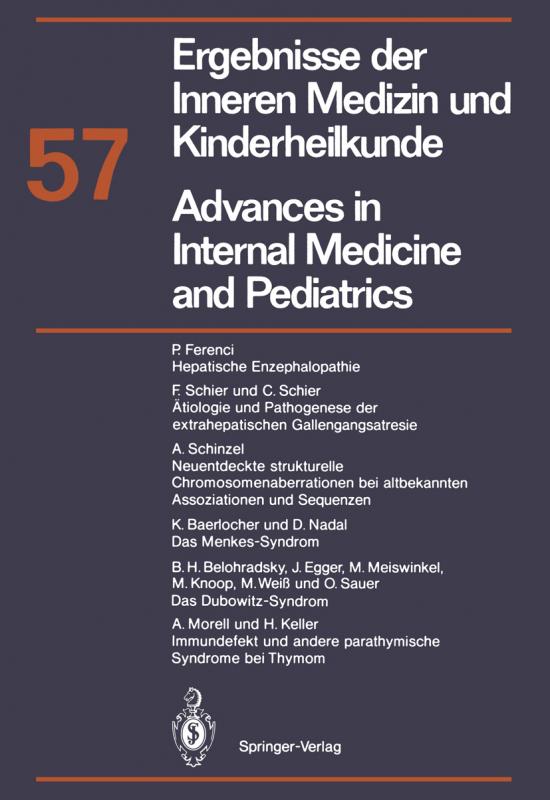 Cover-Bild Ergebnisse der Inneren Medizin und Kinderheilkunde/Advances in Internal Medicine and Pediatrics