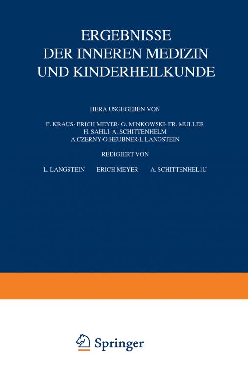 Cover-Bild Ergebnisse der inneren Medizin und Kinderheilkunde