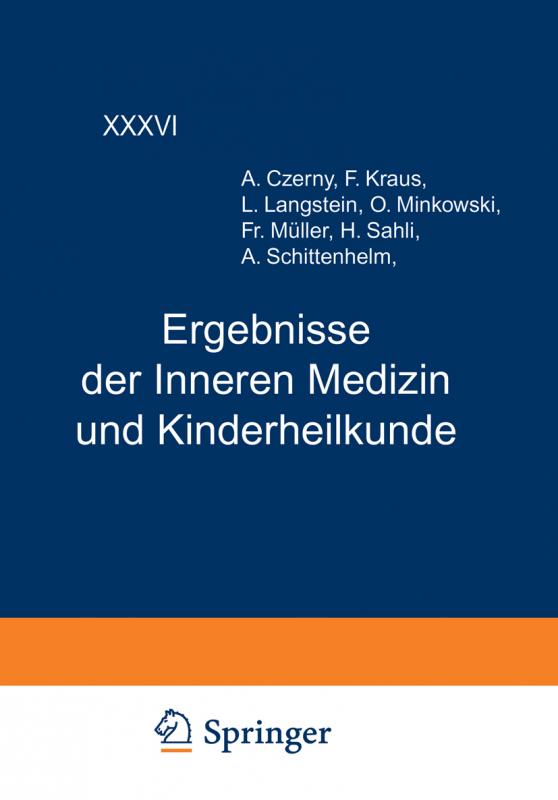 Cover-Bild Ergebnisse der Inneren Medizin und Kinderheilkunde