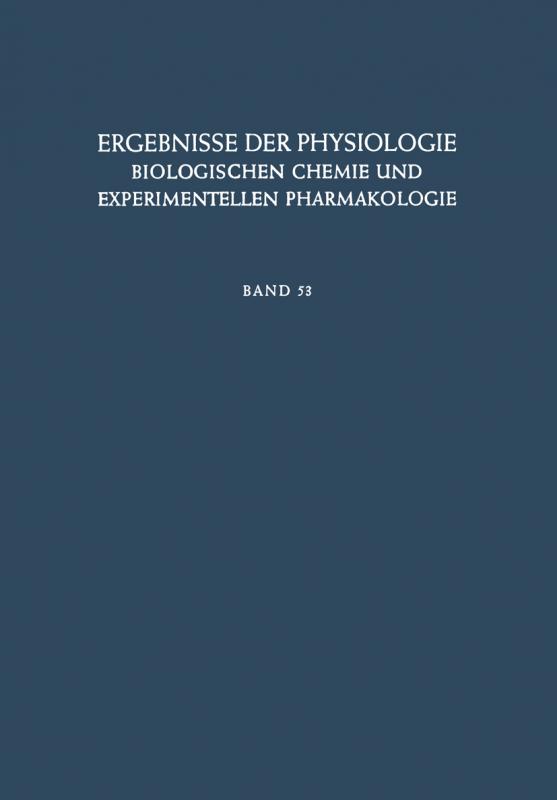 Cover-Bild Ergebnisse der Physiologie, Biologischen Chemie und Experimentellen Pharmakologie