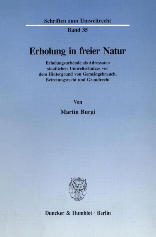 Cover-Bild Erholung in freier Natur.