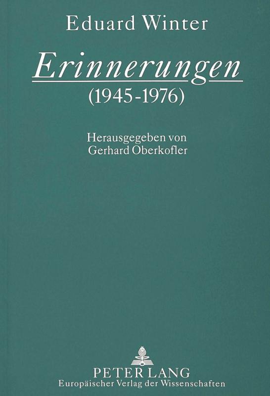 Cover-Bild Erinnerungen (1945-1976)