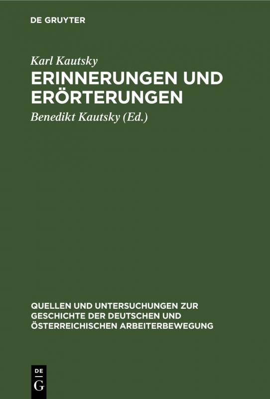 Cover-Bild Erinnerungen und Erörterungen