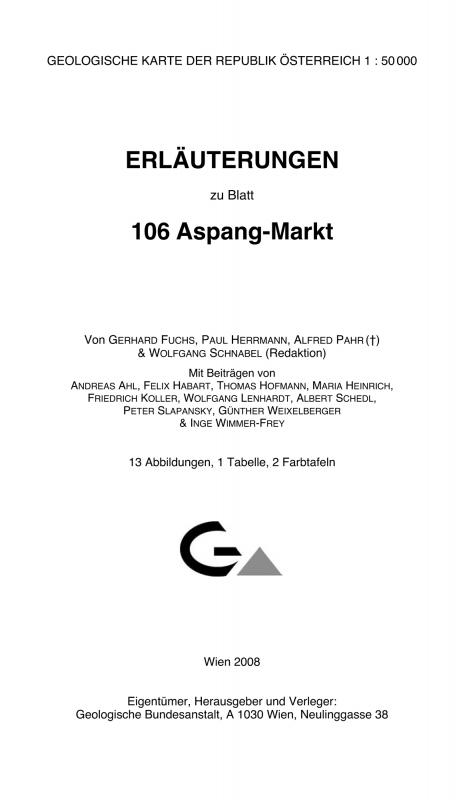 Cover-Bild Erläuterungen zu Blatt 106 Aspang-Markt