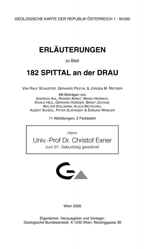 Cover-Bild Erläuterungen zu Blatt 182 Spittal an der Drau