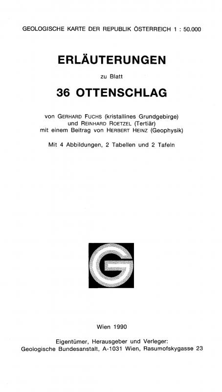 Cover-Bild Erläuterungen zu Blatt 36 Ottenschlag