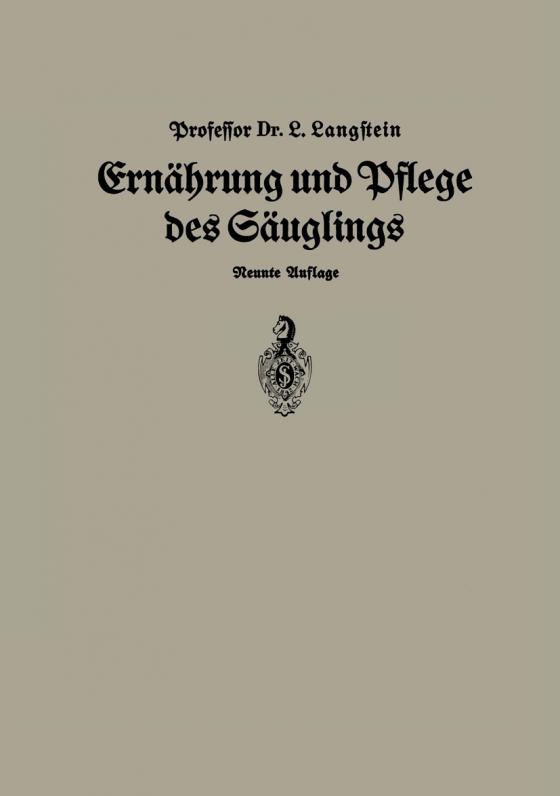 Cover-Bild Ernährung und Pflege Des Säglings