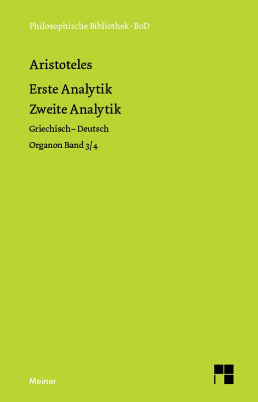 Cover-Bild Erste Analytik. Zweite Analytik