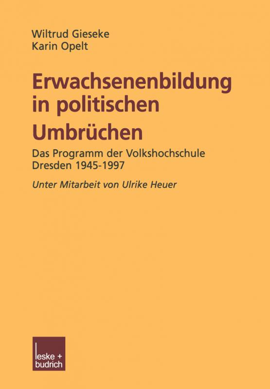 Cover-Bild Erwachsenenbildung in politischen Umbrüchen