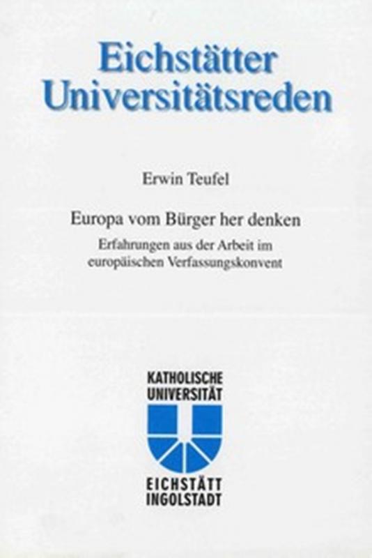 Cover-Bild Erwin Teufel - Europa vom Bürger her denken