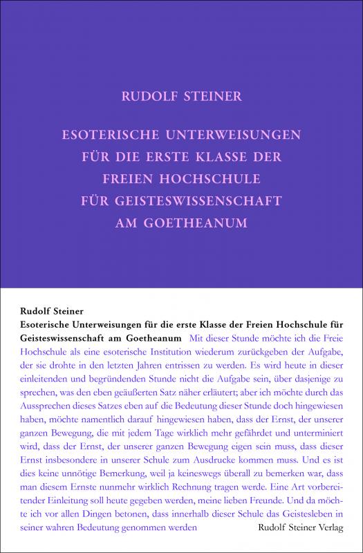 Cover-Bild Esoterische Unterweisungen für die erste Klasse der Freien Hochschule für Geisteswissenschaft am Goetheanum 1924