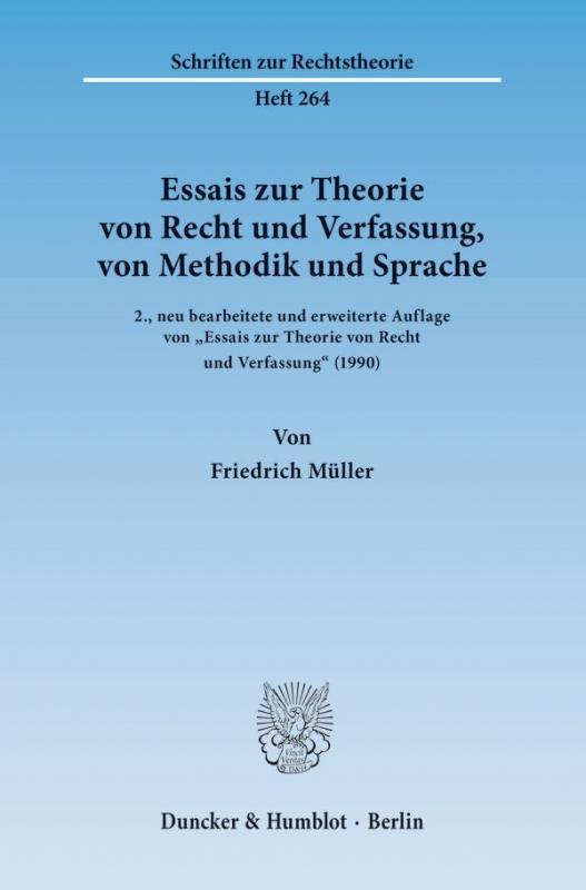 Cover-Bild Essais zur Theorie von Recht und Verfassung, von Methodik und Sprache.