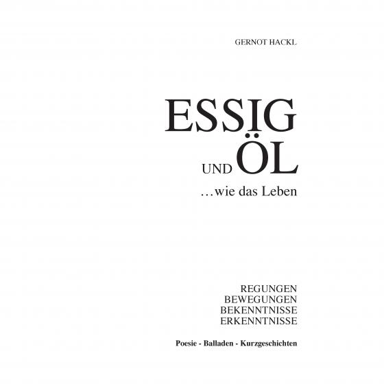 Cover-Bild Essig und Öl ... wie das Leben