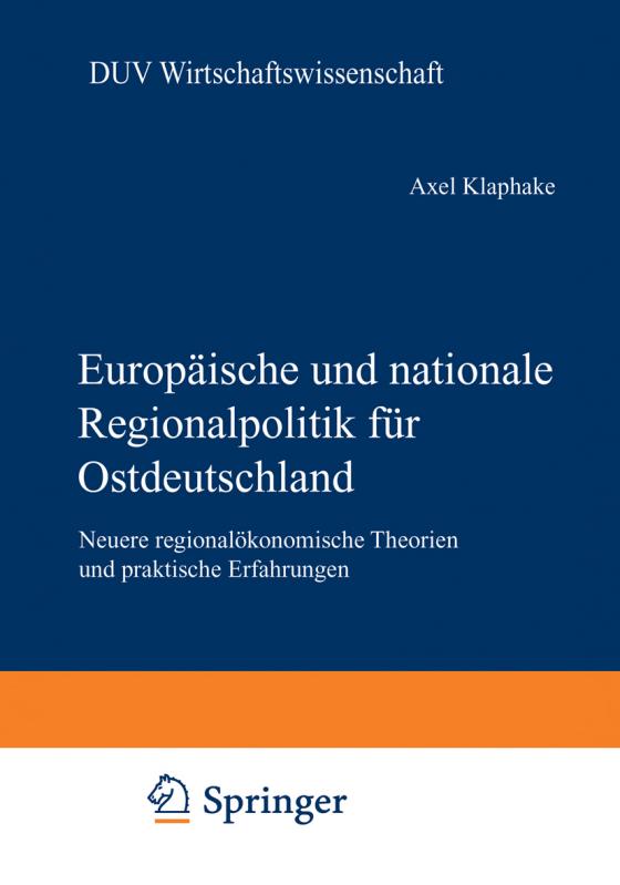 Cover-Bild Europäische und nationale Regionalpolitik für Ostdeutschland