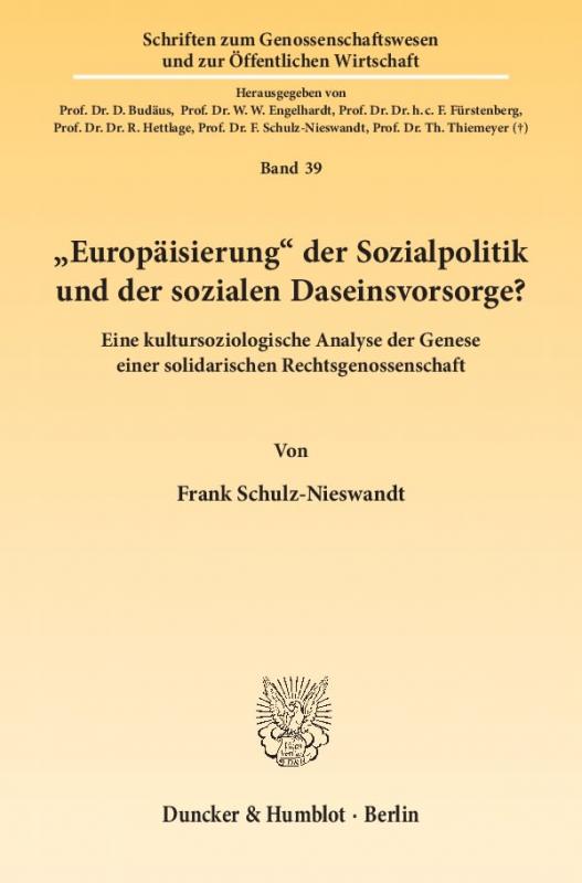 Cover-Bild "Europäisierung" der Sozialpolitik und der sozialen Daseinsvorsorge?