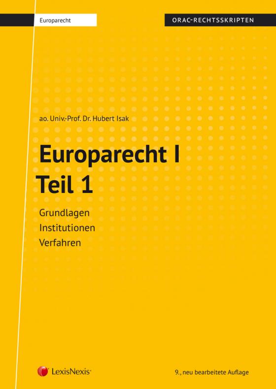 Cover-Bild Europarecht I - Teil 1 (Skriptum)