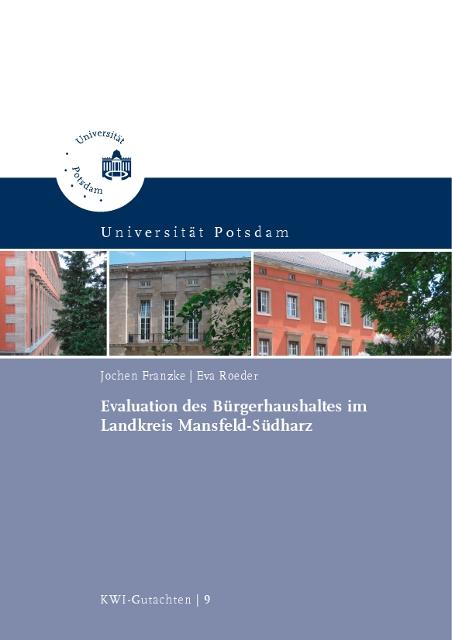 Cover-Bild Evaluation des Bürgerhaushaltes im Landkreis Mansfeld-Südharz