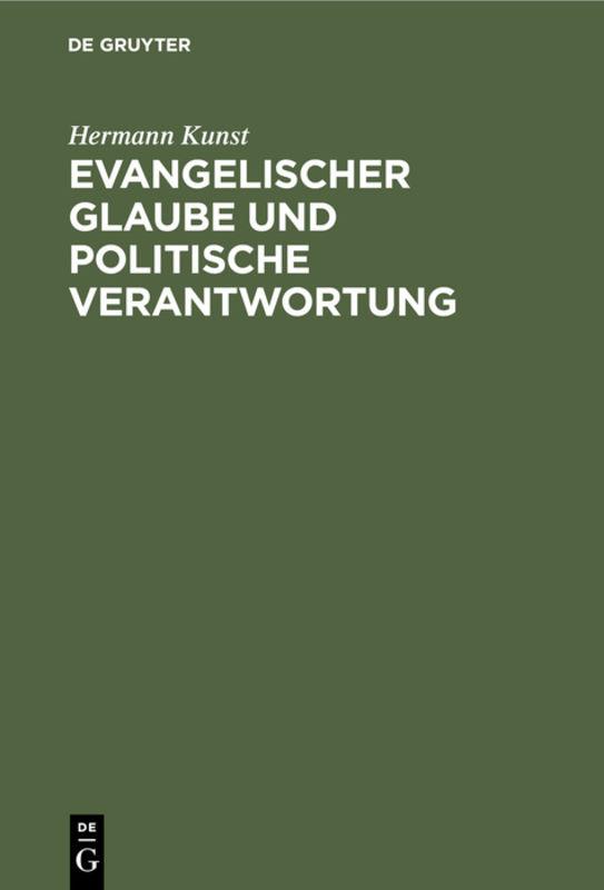 Cover-Bild Evangelischer Glaube und politische Verantwortung
