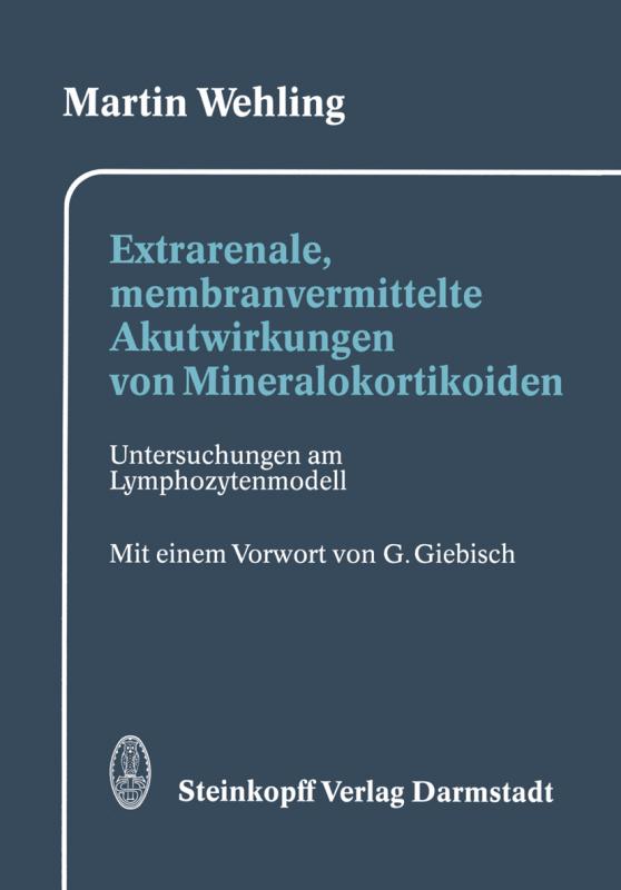 Cover-Bild Extrarenale, membranvermittelte Akutwirkungen von Mineralokortikoiden