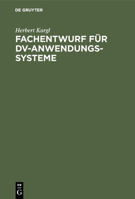 Cover-Bild Fachentwurf für DV-Anwendungssysteme