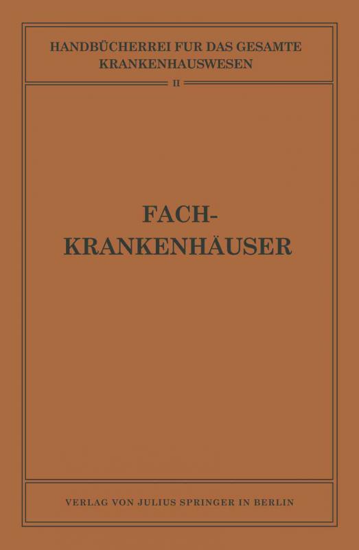 Cover-Bild Fachkrankenhäuser