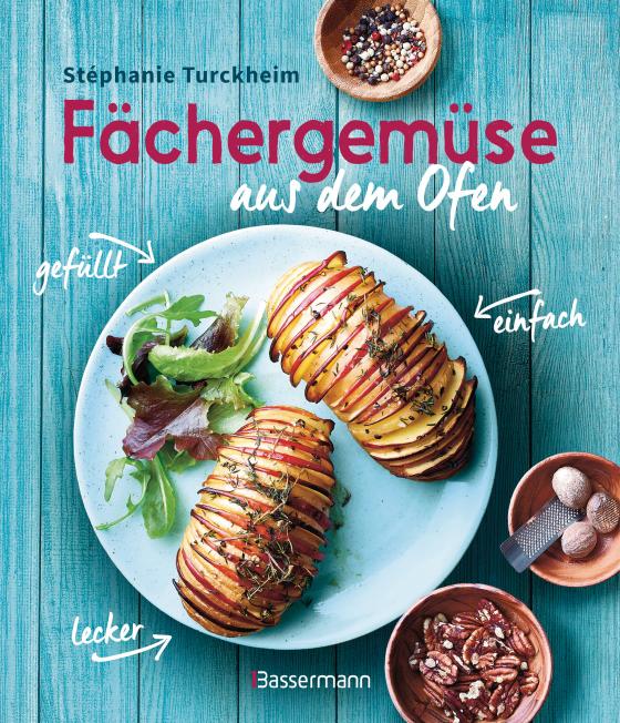 Cover-Bild Fächergemüse (Hasselbackgemüse) aus dem Ofen – einfach, lecker, gefüllt. Rezepte, die selbst harte Gemüsemuffel weich werden lassen