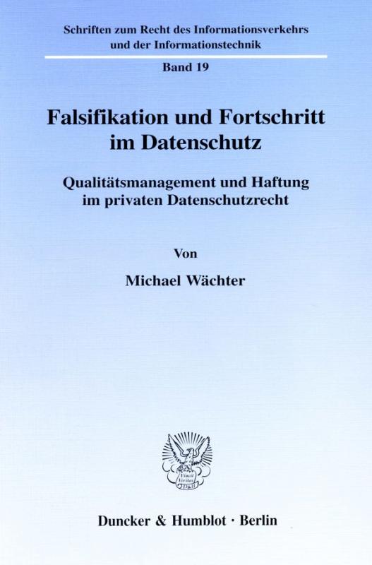 Cover-Bild Falsifikation und Fortschritt im Datenschutz.
