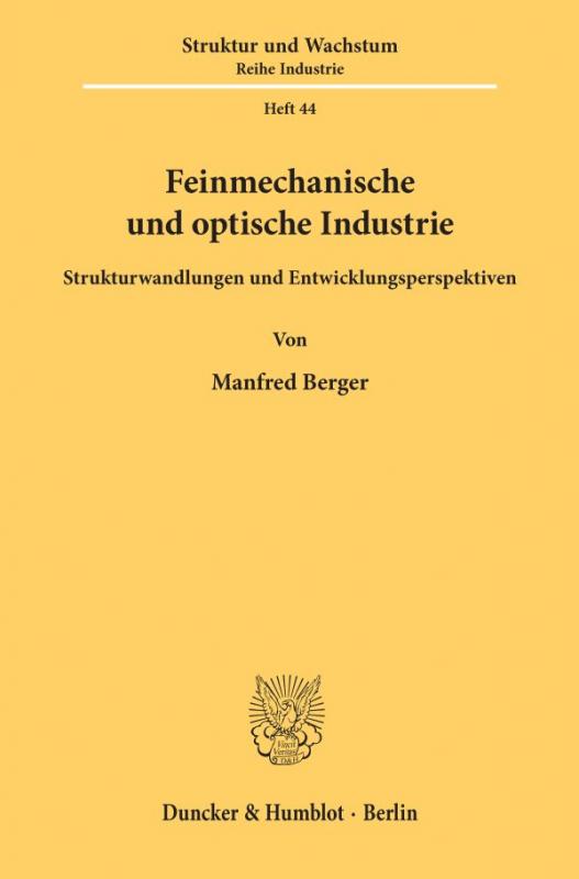 Cover-Bild Feinmechanische und optische Industrie.