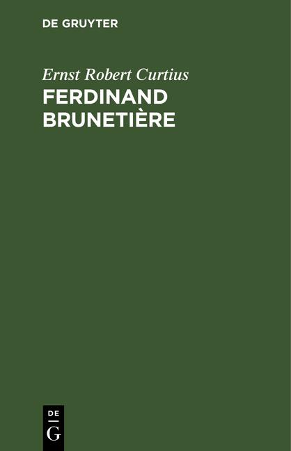 Cover-Bild Ferdinand Brunetière