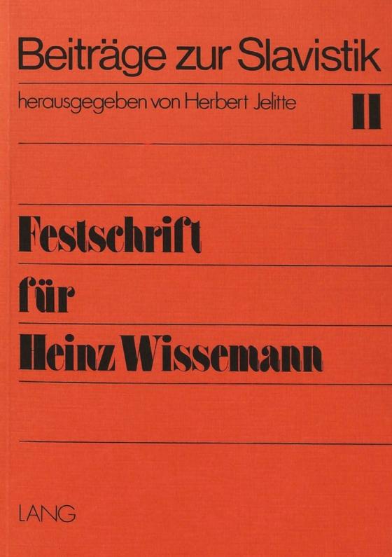 Cover-Bild Festschrift für Heinz Wissemann