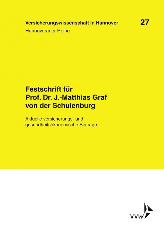 Cover-Bild Festschrift für Prof. Dr. J.-Matthias Graf von der Schulenburg