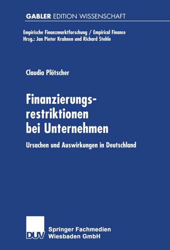 Cover-Bild Finanzierungsrestriktionen bei Unternehmen