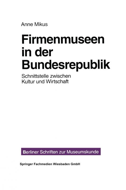 Cover-Bild Firmenmuseen in der BRD