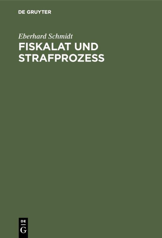 Cover-Bild Fiskalat und Strafprozeß