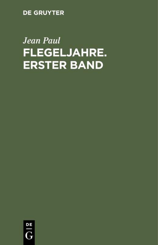 Cover-Bild Flegeljahre. Erster Band