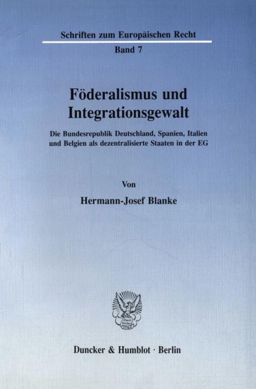Cover-Bild Föderalismus und Integrationsgewalt.