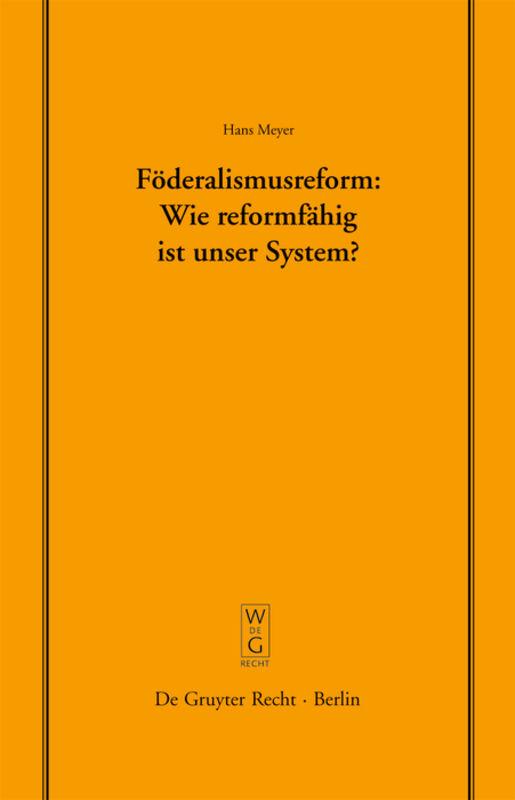 Cover-Bild Föderalismusreform: Wie reformfähig ist unser System?