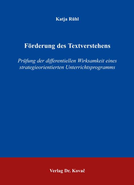 Cover-Bild Förderung des Textverstehens