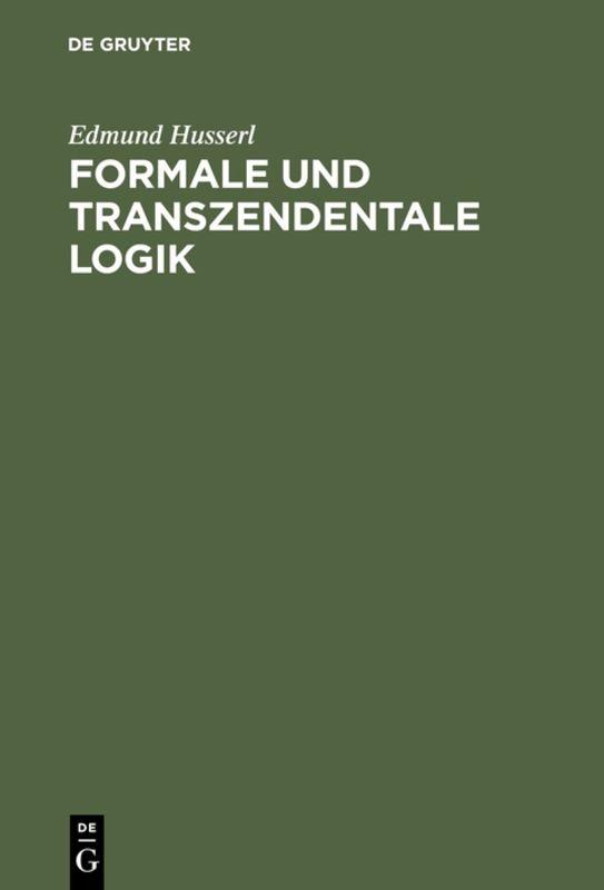 Cover-Bild Formale und transzendentale Logik