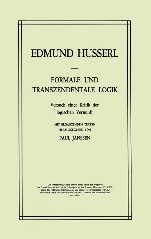 Cover-Bild Formale und Transzendentale Logik