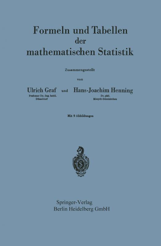 Cover-Bild Formeln und Tabellen der mathematischen Statistik