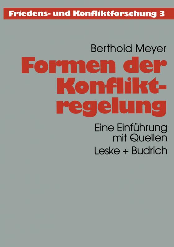 Cover-Bild Formen der Konfliktregelung