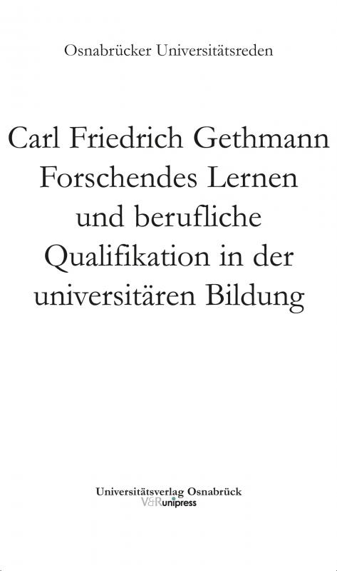 Cover-Bild Forschendes Lernen und berufliche Qualifikation in der universitären Bildung