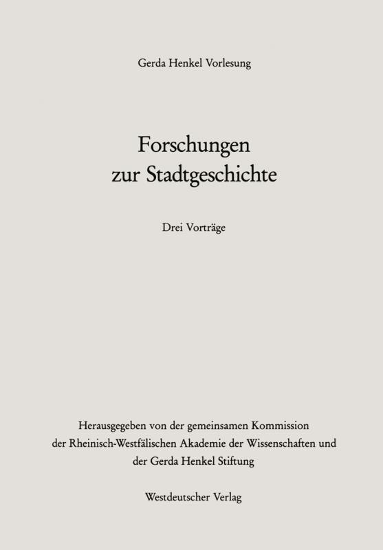 Cover-Bild Forschungen zur Stadtgeschichte