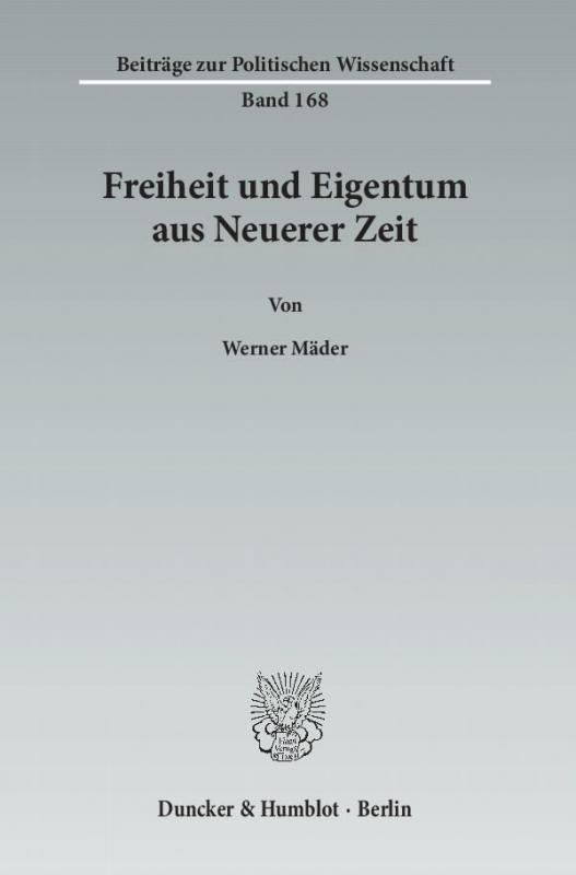 Cover-Bild Freiheit und Eigentum aus Neuerer Zeit.