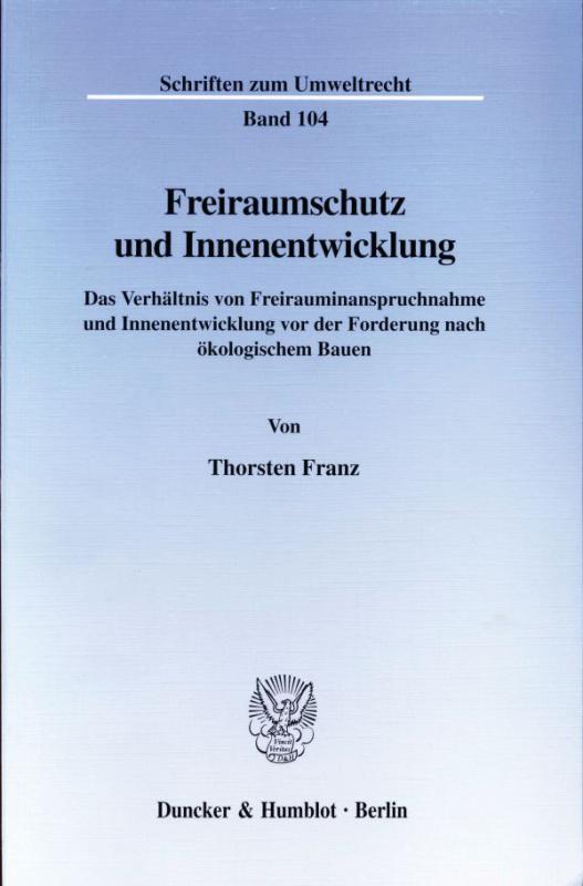 Cover-Bild Freiraumschutz und Innenentwicklung.